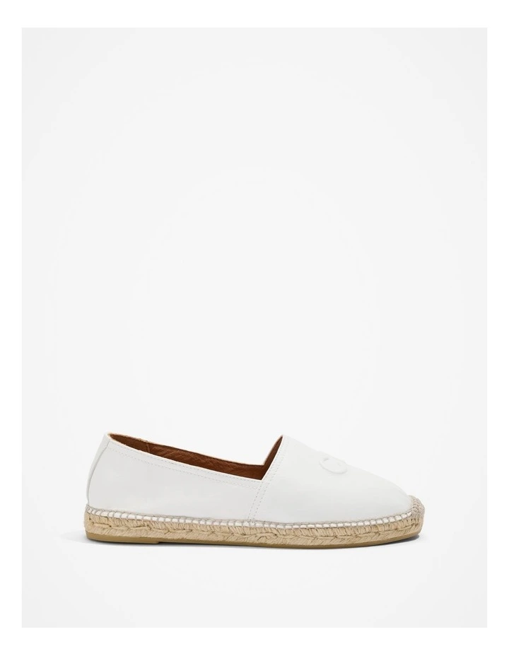 Leather Espadrille in Antique White