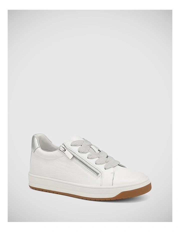 Deyse Leather Sneaker in White/Grey