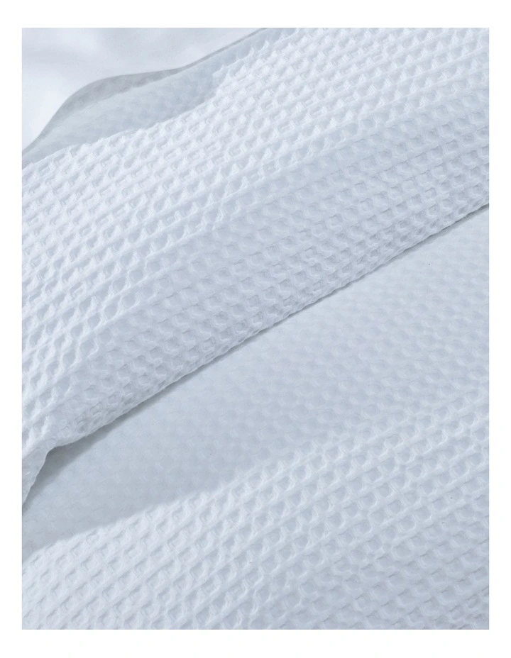 Cotton Waffle Quilt Cover Set in White