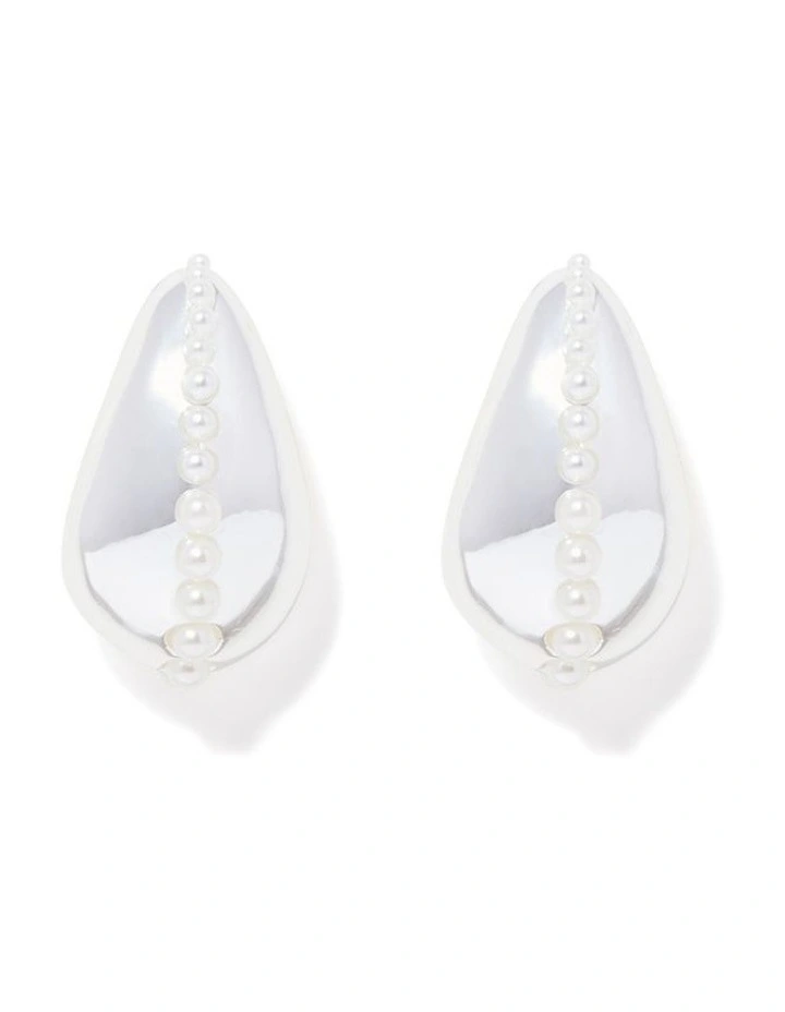Signature Torrie Teardrop Pearl Earrings in Silver