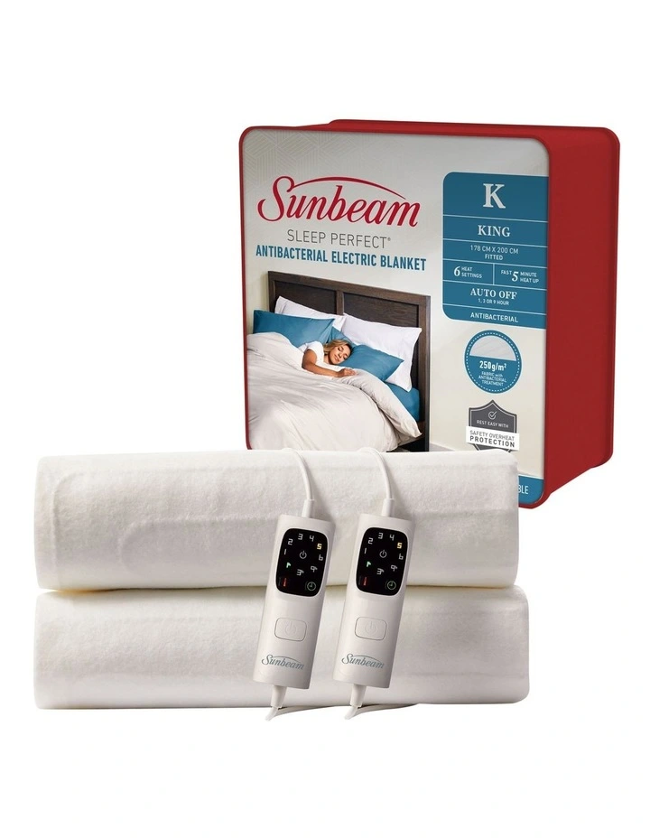 Sleep Perfect Anti-Bacterial Electric Blanket in White