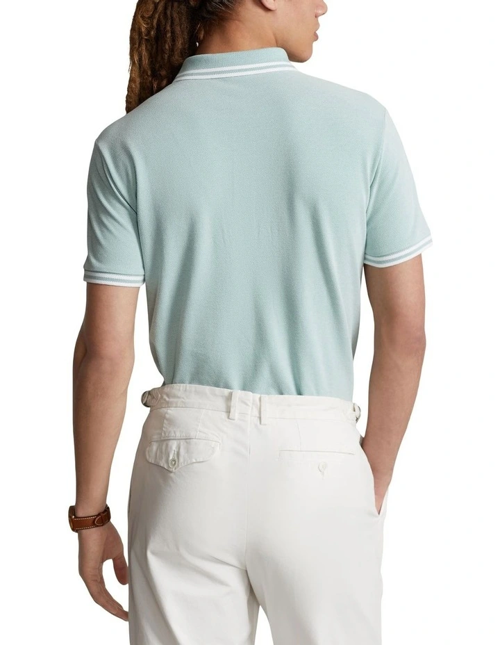 Custom Slim Fit Stretch Mesh Polo Shirt in Geen