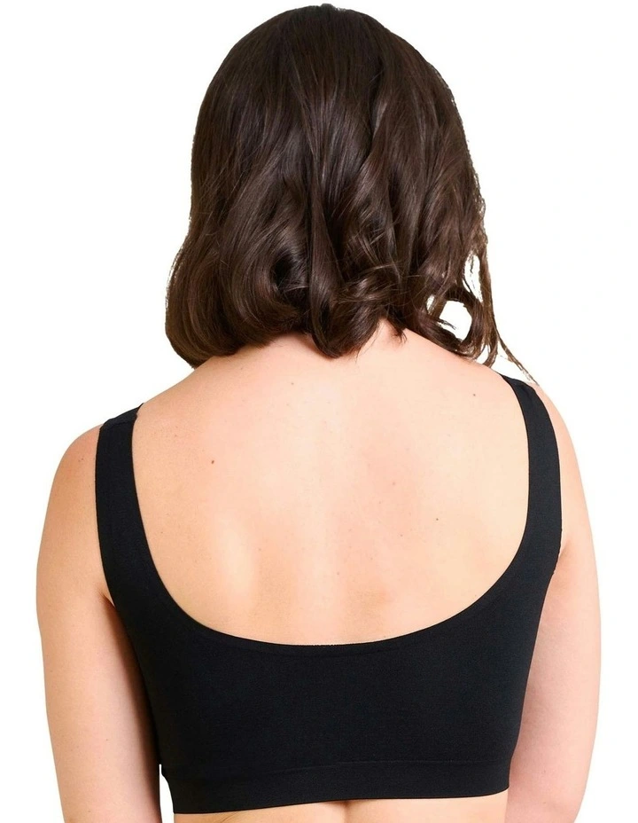 So Confort Seamless Wirefree Crop Top Bra in Black