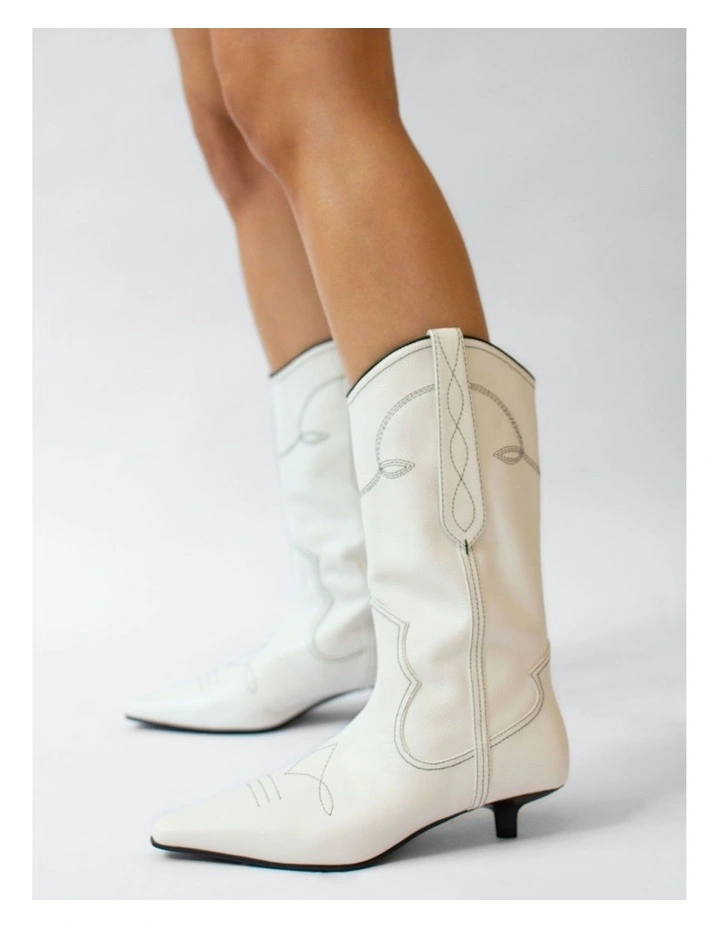 Francesca I Heeled Boots in White