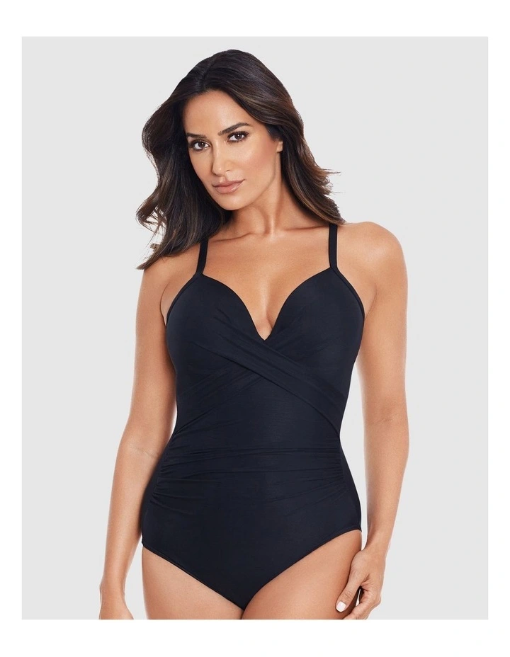 Rock Solid Captivate Underwire Shaping Swimsuit in Black
