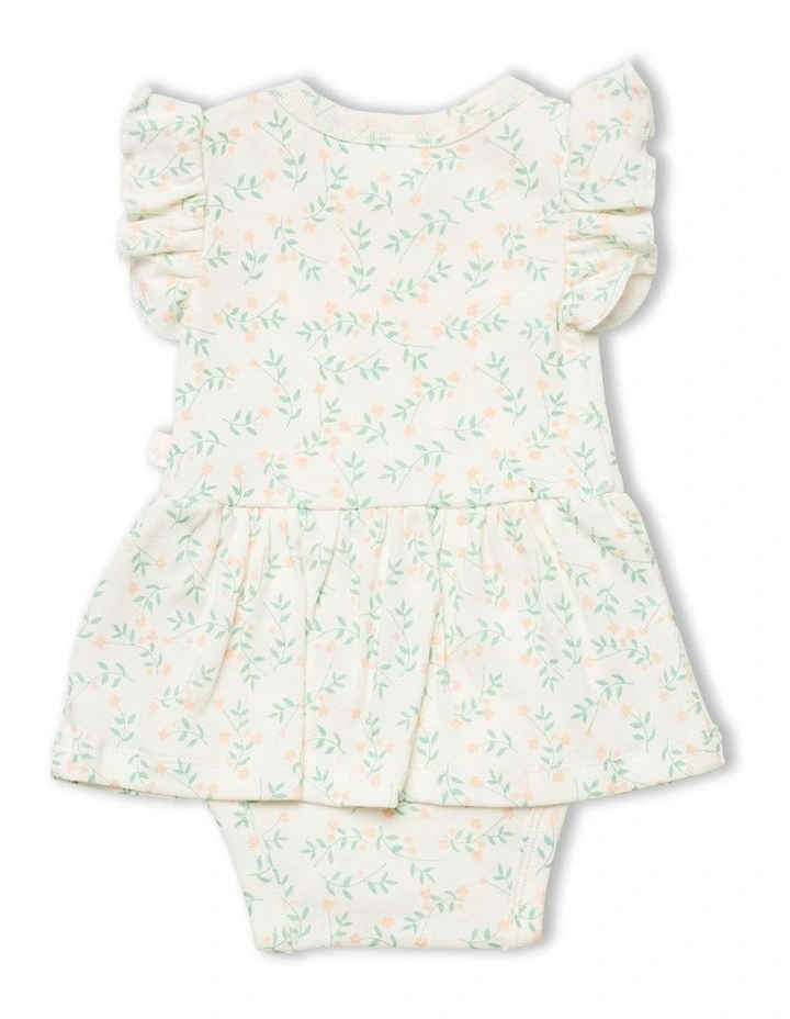 Spring Flowers Bodysuit Dress in Vanilla Print