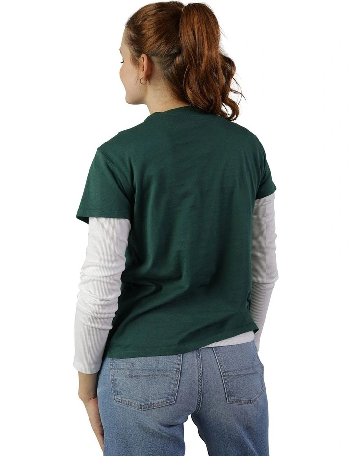 Slim Graphic Tee in Green