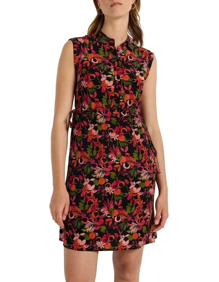 Don't Take It Citrus-ly Dress in Black Multi