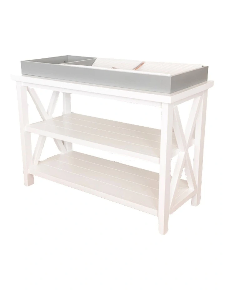 Hampton 3 Tiered Table With Change Tray Top Grey/White