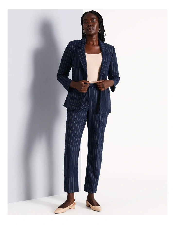 Pinstripe Tailored Jacket in Navy