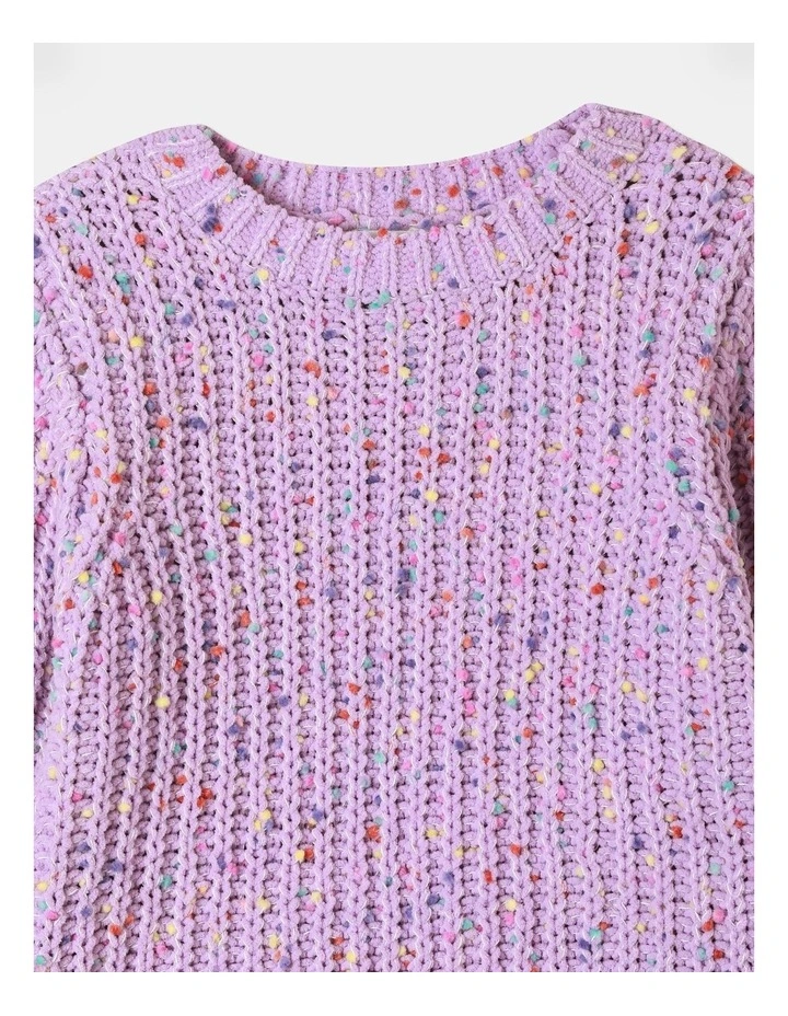 Multicoloured Chenille Sweater in Lavendar