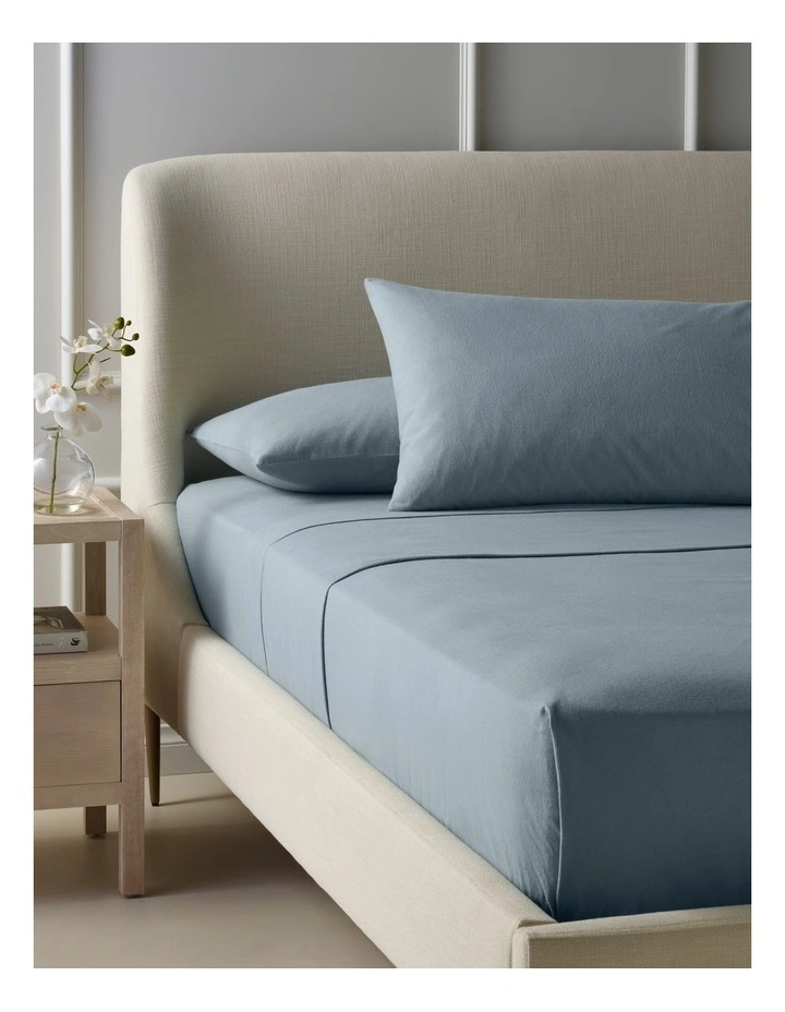 Cotton Flannelette Sheet Set in Blue