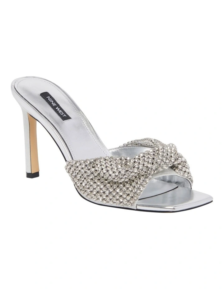 Umah Heeled Sandal in Silver