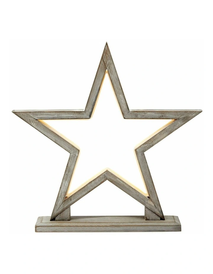 Bamboo Star LED Table Lamp Light 33cm in Brown