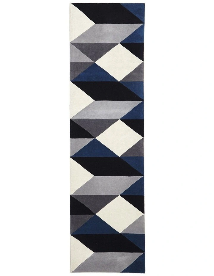Matrix Pure Wool Steel Runner Rug 904 in Multi