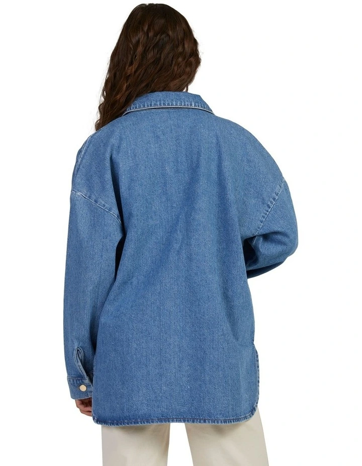 Our Love Shacket Denim Jacket in Blue