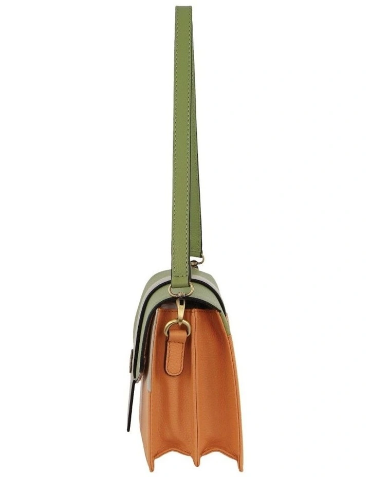 Leather Cross-Body/Clutch Bag in Multi