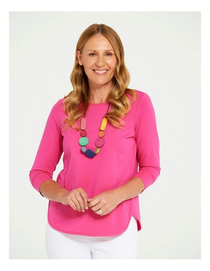 Eternity Modal/Cotton Bind Top in Fuchsia