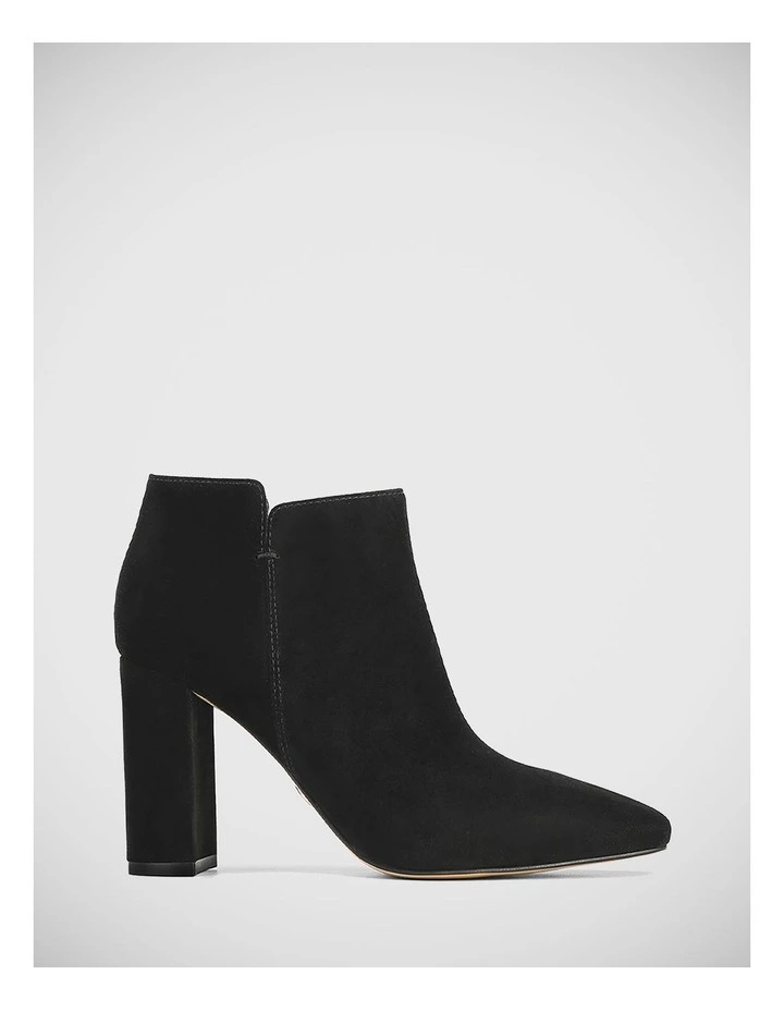 Helenna Suede Leather Ankle Boot in Black