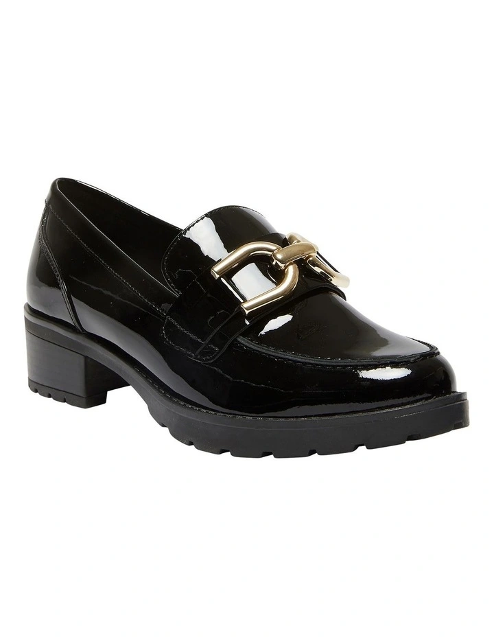 Impress Flat Loafers in Black Patent