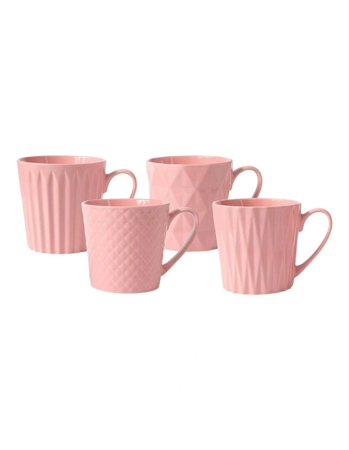 Gift Boxed Nova Mug 380ml Set of 4 in Rose