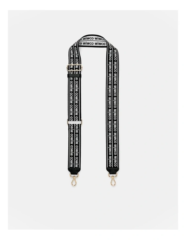 Mim Duo Webbing Bag Strap in Black/Light Gold