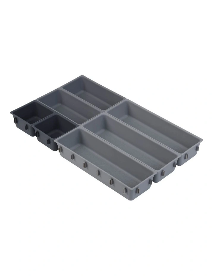 Blox Drawer Organizer Set 7 Piece in Grey