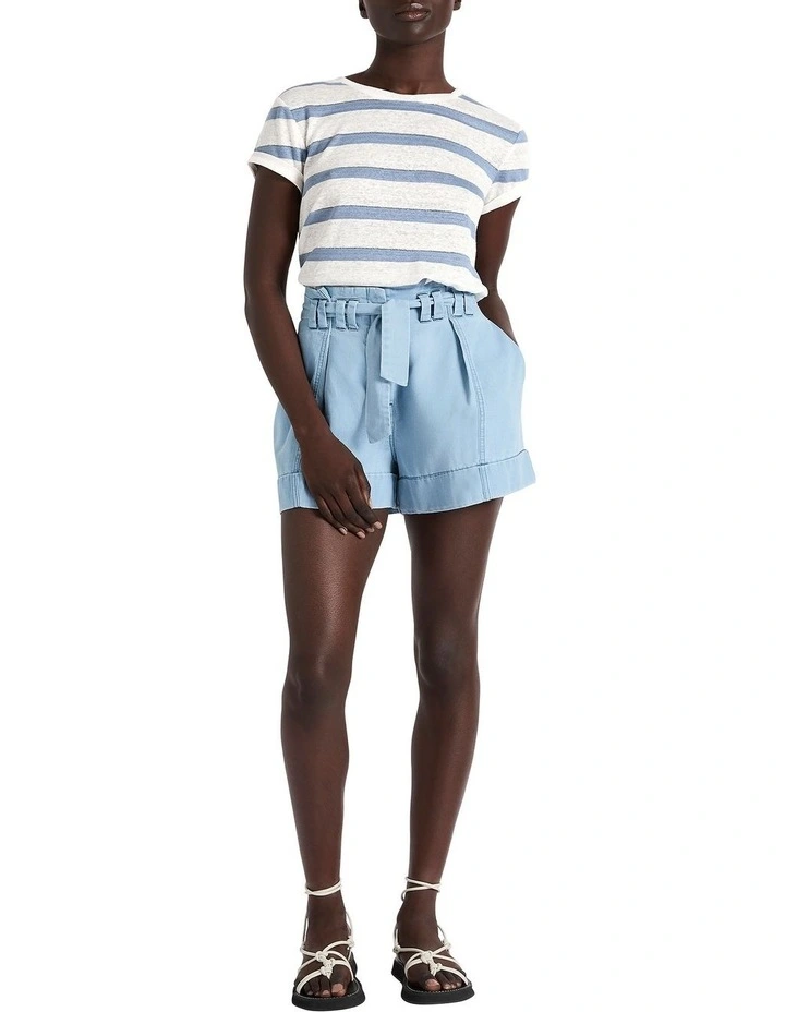 Pump It Up Shorts in Washed Blue