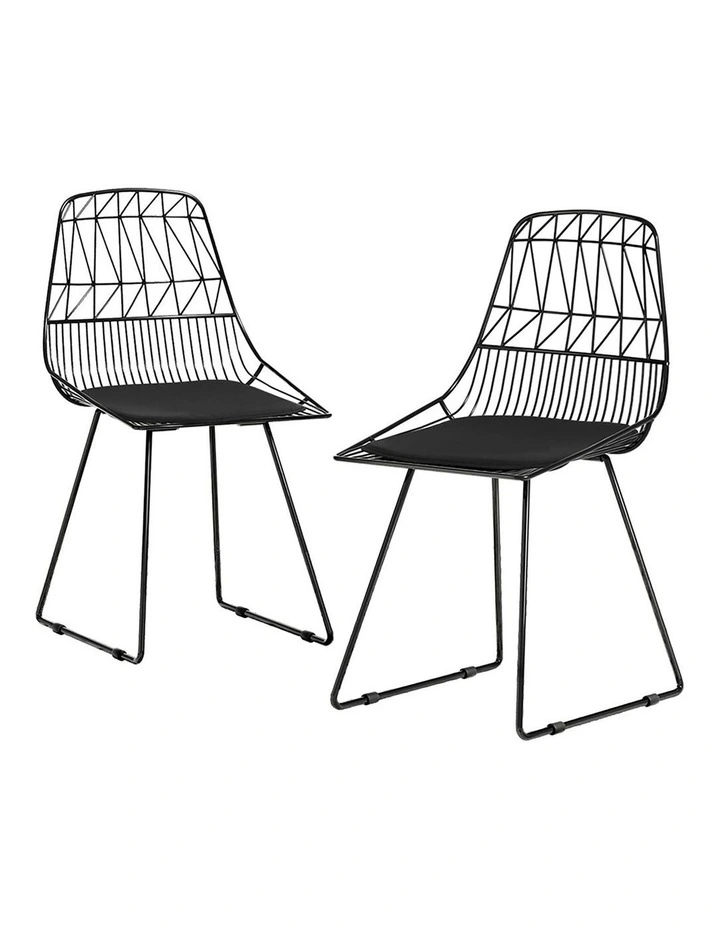 Outdoor Dining Chairs 2 Piece in Black