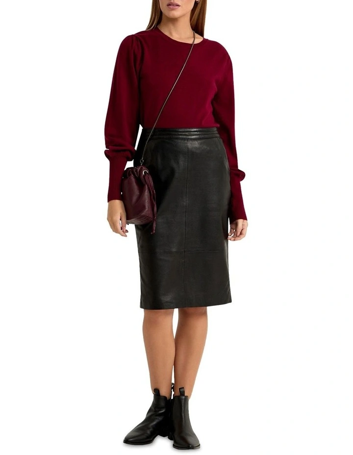 Beccy Full Sleeve Knit Top in Red