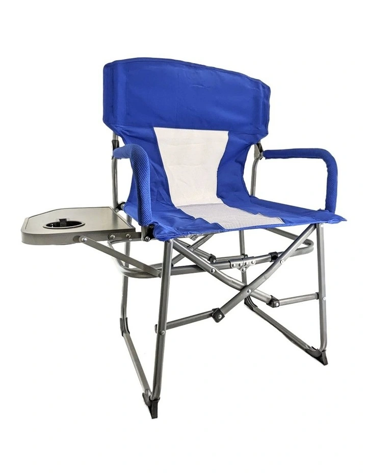 Portable Director's Folding Camping Chair with Padded Armrest in Assorted