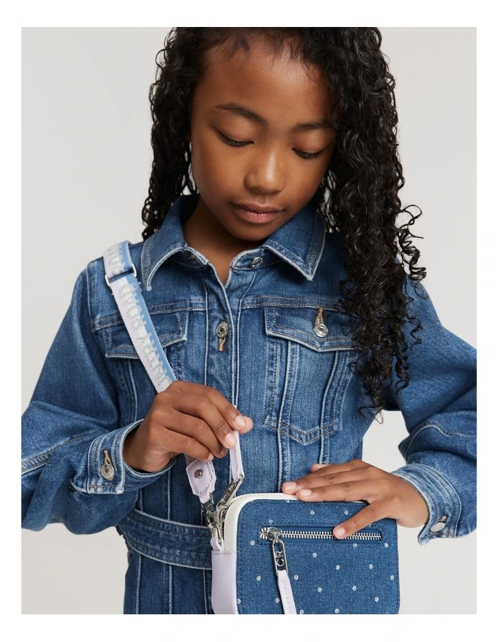 Denim Logo Crossbody Bag in Denim