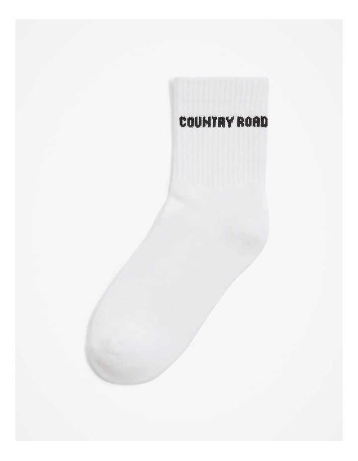 Australian Cotton Blend CR Sport Quarter Crew Sock in White