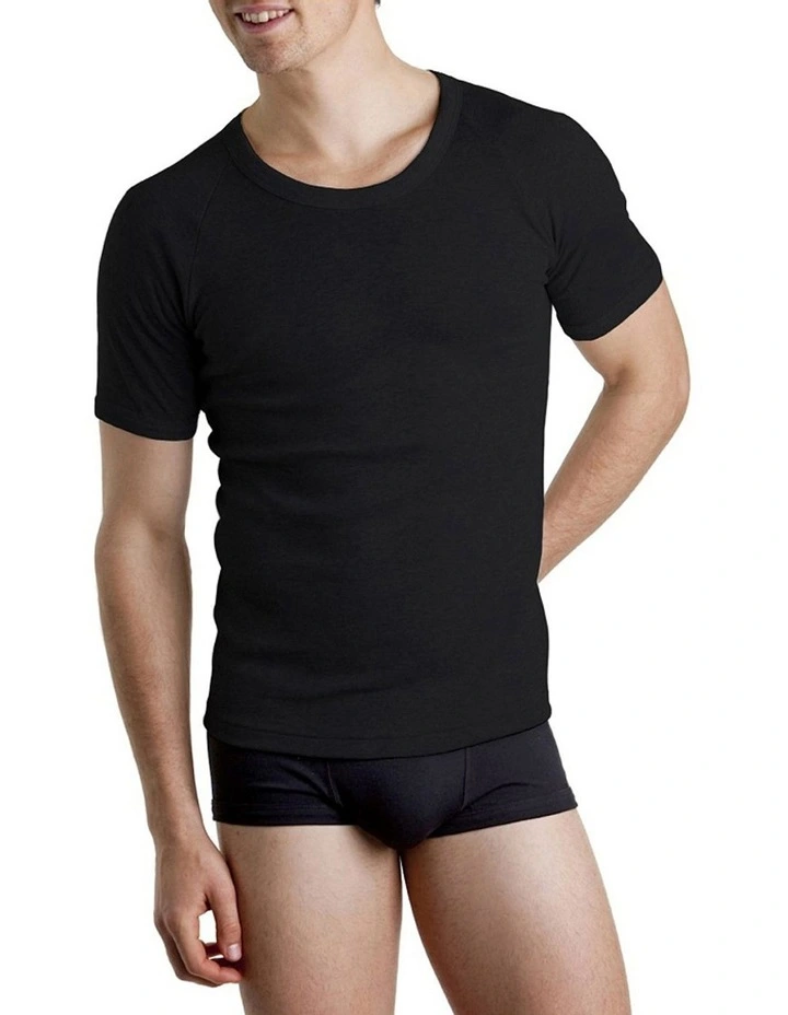 Raglan Short Sleeve T-Shirt in Black