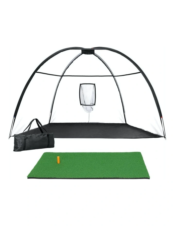 Golf Practice Net with Driving Mat 3.5M in Black