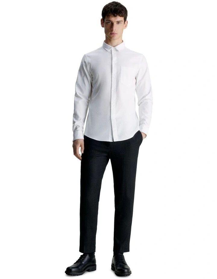Oxford Stretch Regular Fit Long Sleeve Shirt in White