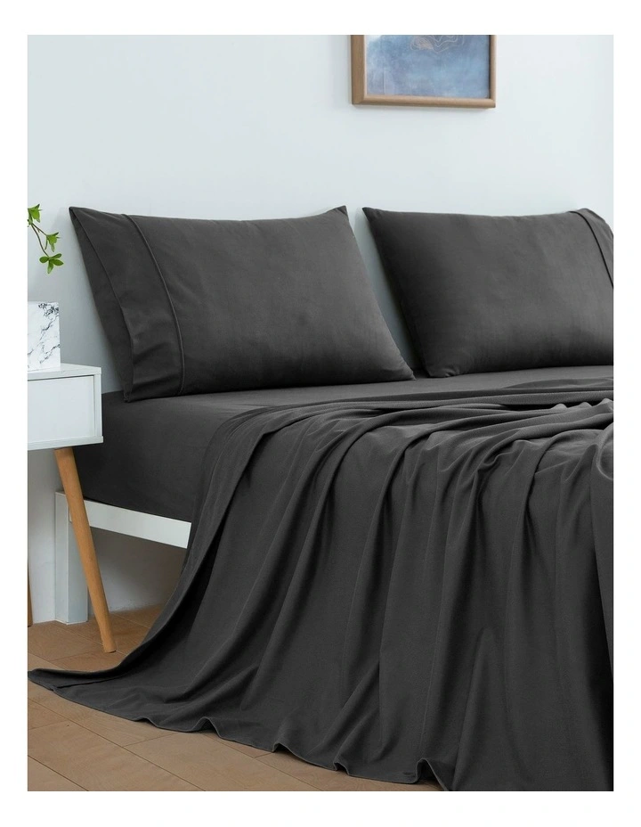 Micro Flannel Sheet Set in Charcoal