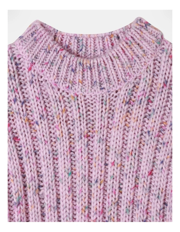 Knitted Chunky Cropped Jumper in Rainbow