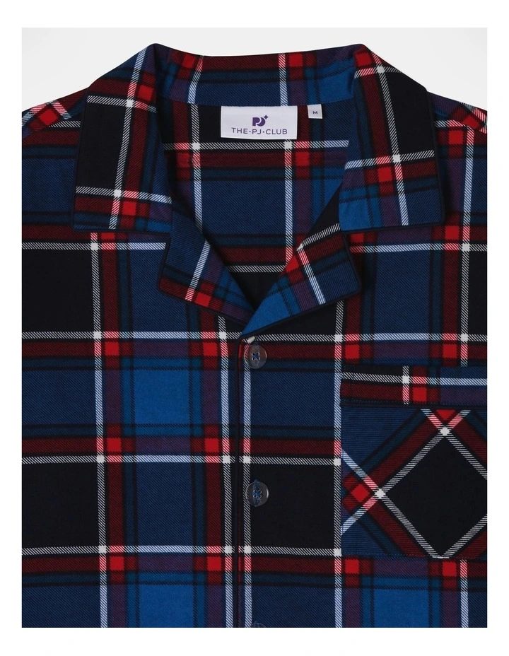 Fun Check Flannelette PJ Set in Navy