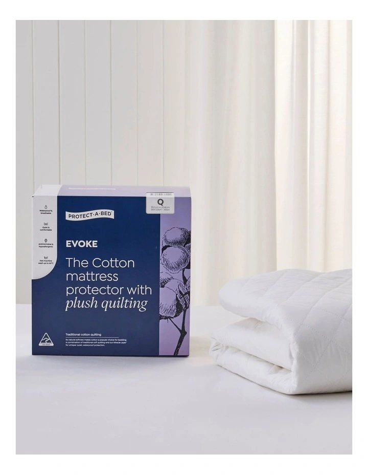 Evoke Cotton Quilted Mattress Protector in White