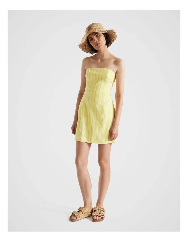 Mini Dress in Lemon Drop Stripe