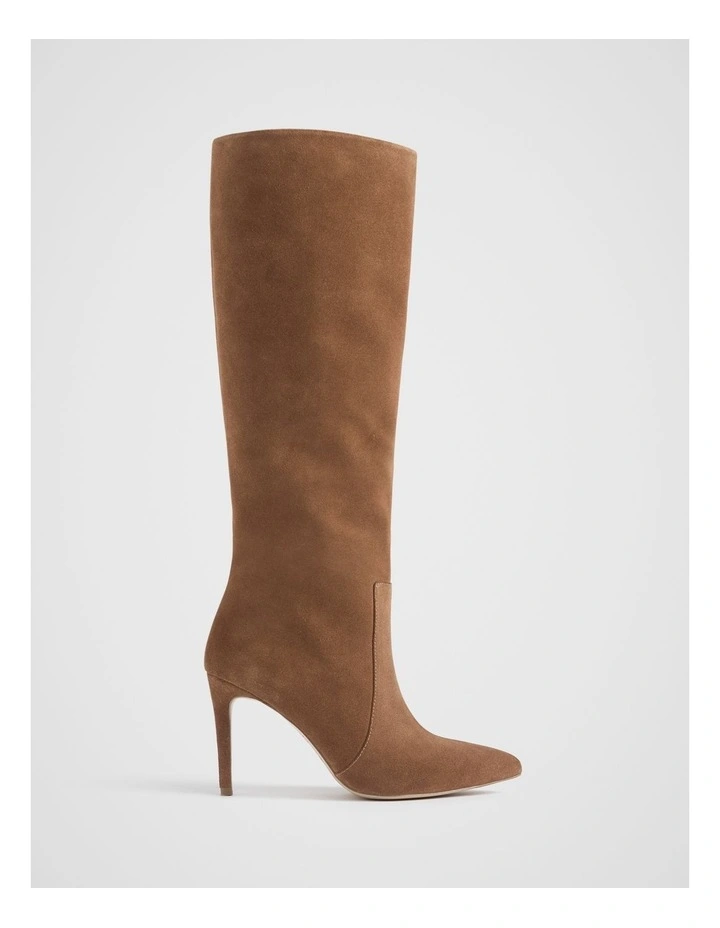 Shae High Leg Boot in Tan Suede