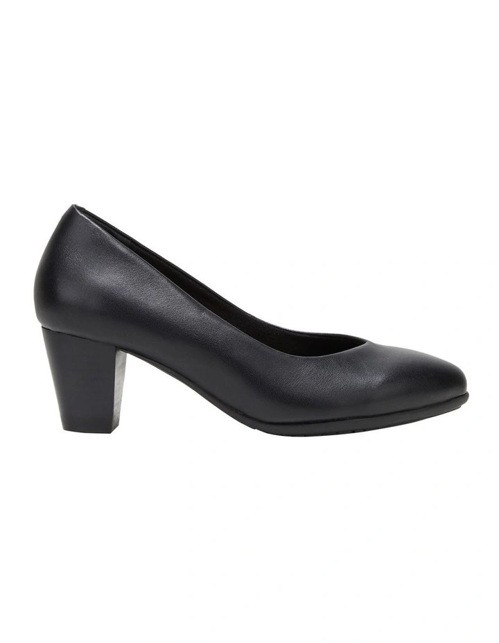 The Point Black Leather Heeled Shoes