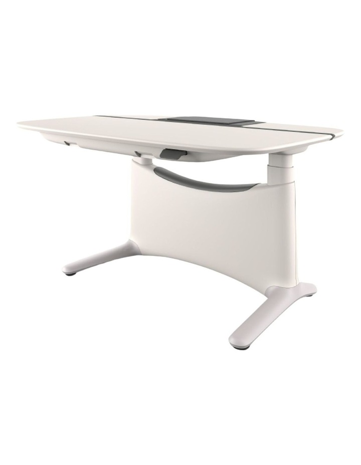 Electric Height Adjustable Motorised Sit Stand Table in White/Taro