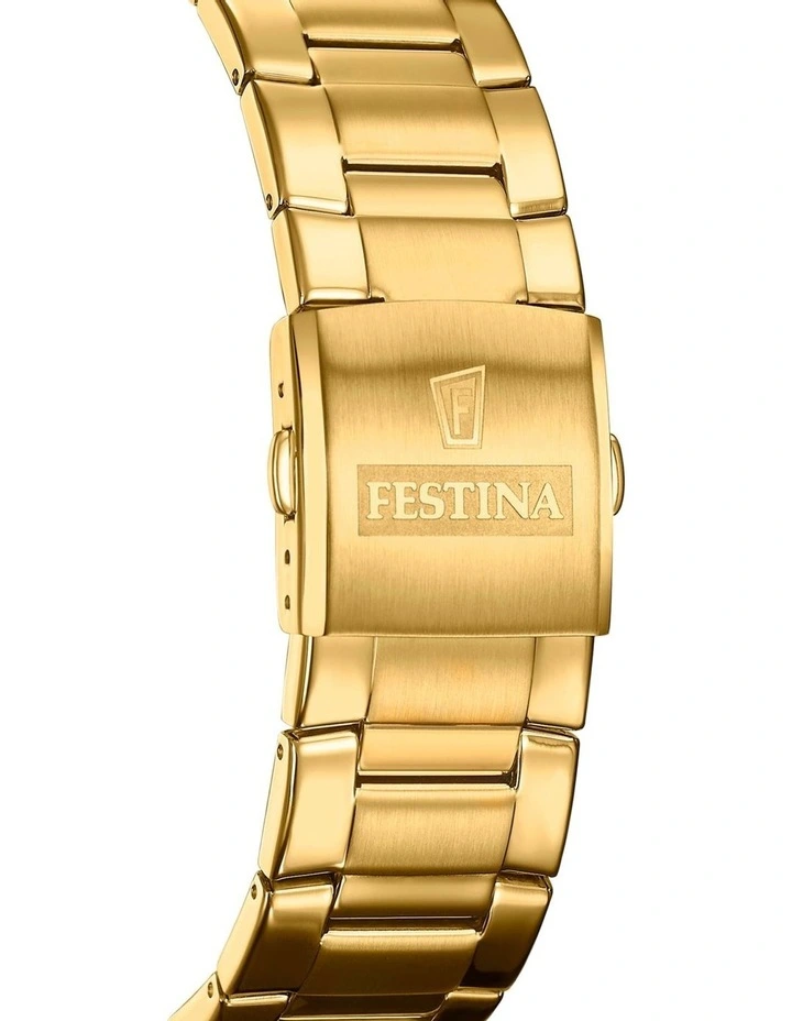 Chrono Stainless Steel Watch in Gold