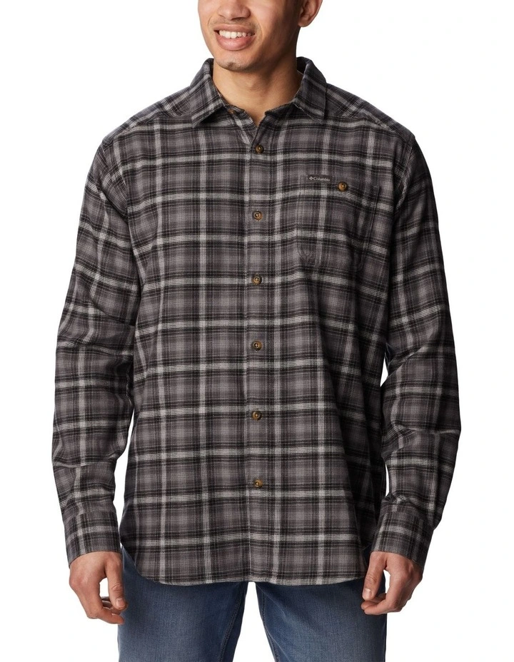 Cornell Woods Flannel Long Sleeve Shirt in City Grey Tartan
