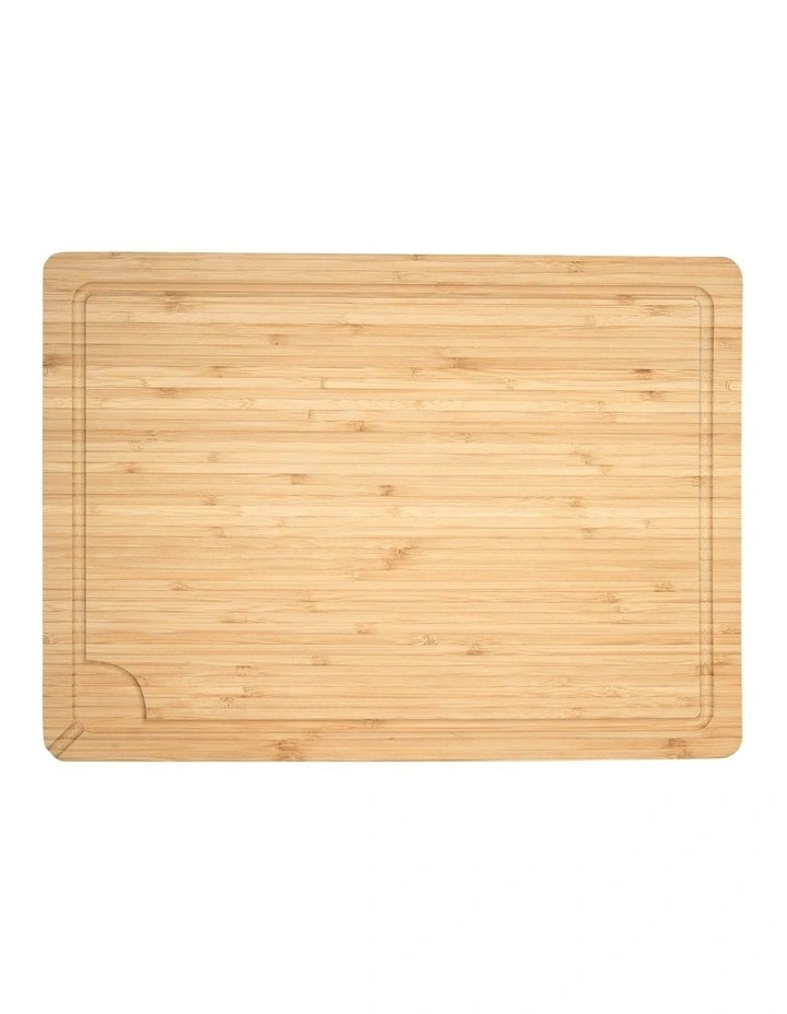Evergreen Tri-Ply Bamboo Board With Juice Groove 48x35cm in Natural