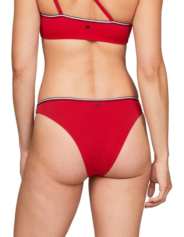 Global Stripe Cheeky Fit Bikini Bottoms in Red