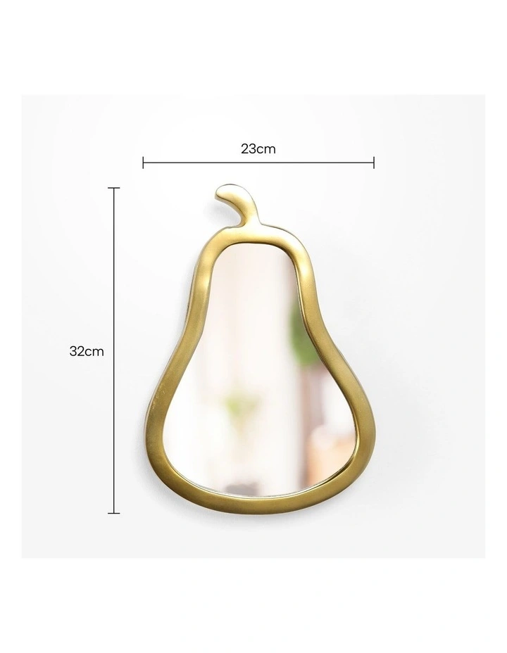 Aluminium Wall Mirror Poire 32cm in Gold