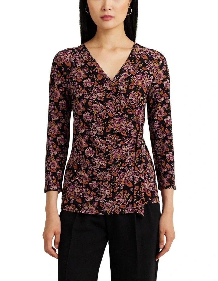 Floral Stretch Jersey Top in Multi
